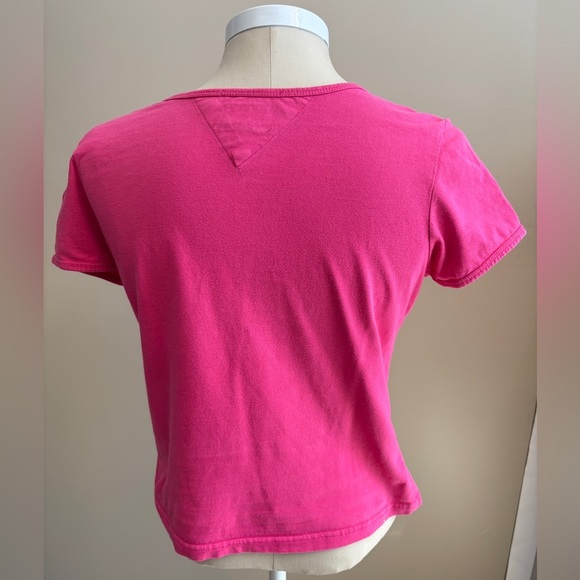 Tommy Hilfiger Hot Pink Short Sleeve Crew Neck Polo T-Shirt women's size Large - Picture 4 of 8